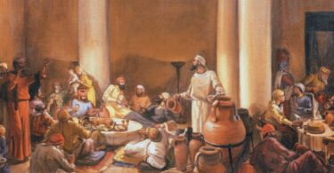 Comendo a oferta de Pêssach em grupo, em Jerusalém
